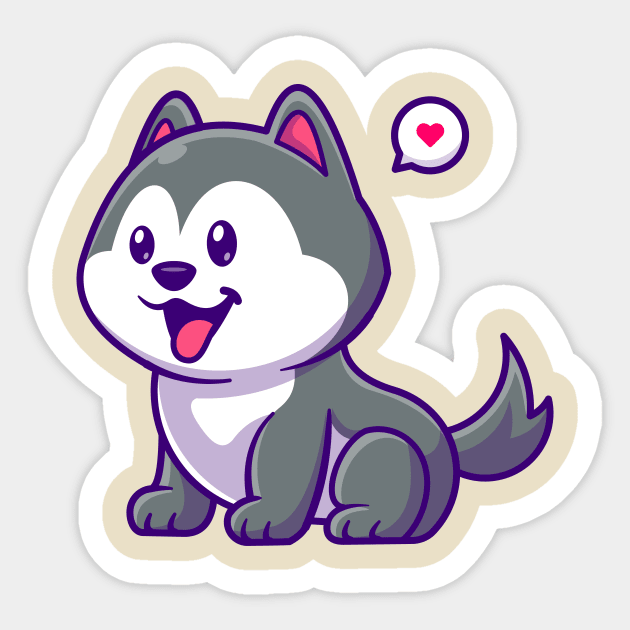 Cute Husky Dog Cartoon Sticker by Catalyst Labs